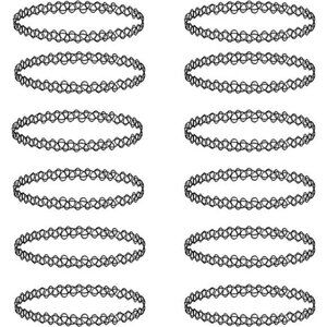 BodyJ4You 12PC Tattoo Choker Necklace - 90s Accessories 2000s Jewelry Y2K